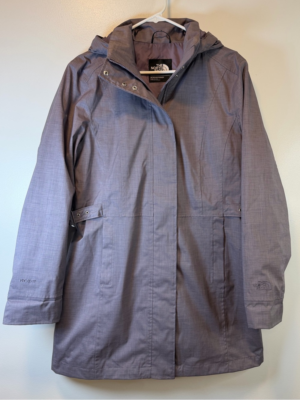 The North Face Laney Hooded Trench Coat Lavender Waterproof Women’s Large